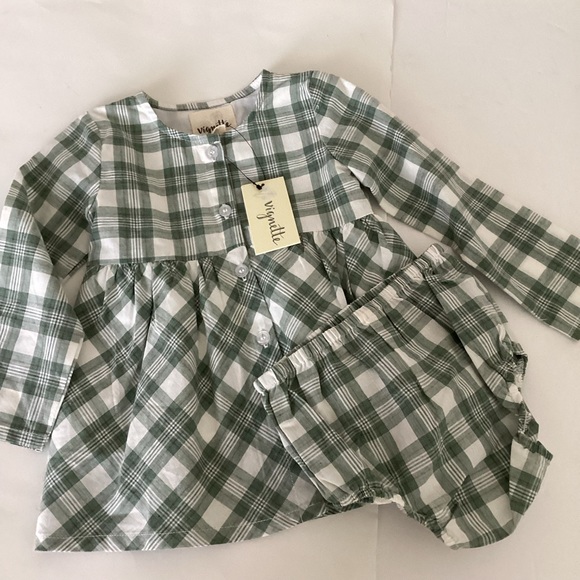 Vignette Girls Dress Romper Size 12-18M Lot of Two Dresses One Romper - Picture 2 of 16